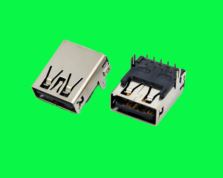 USB 3.0 AF板上DIP 90度無(wú)卷邊魚叉腳