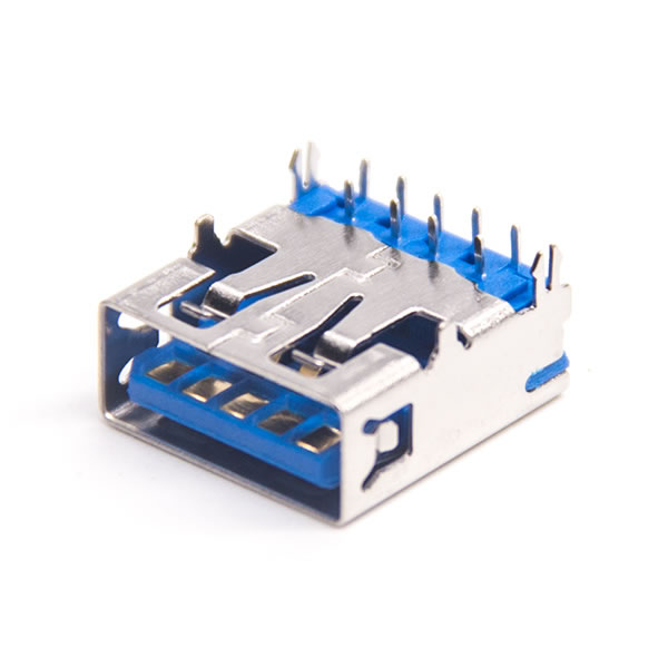 USB 3.0AF短體90度PA9T藍(lán)膠H5.7 L13.7