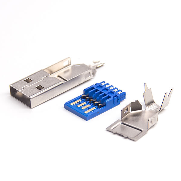 USB 3.0A公焊線三件套帶圓孔自動(dòng)焊預(yù)加錫