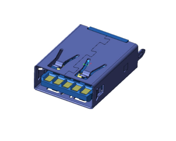 USB 3.0 AF DIP 180 H=17.0-18.9 無(wú)卷邊直腳