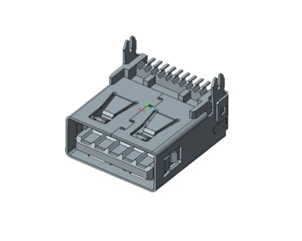 USB 3.0 AF 短體SMT 魚(yú)叉腳無(wú)卷邊，L=14.45